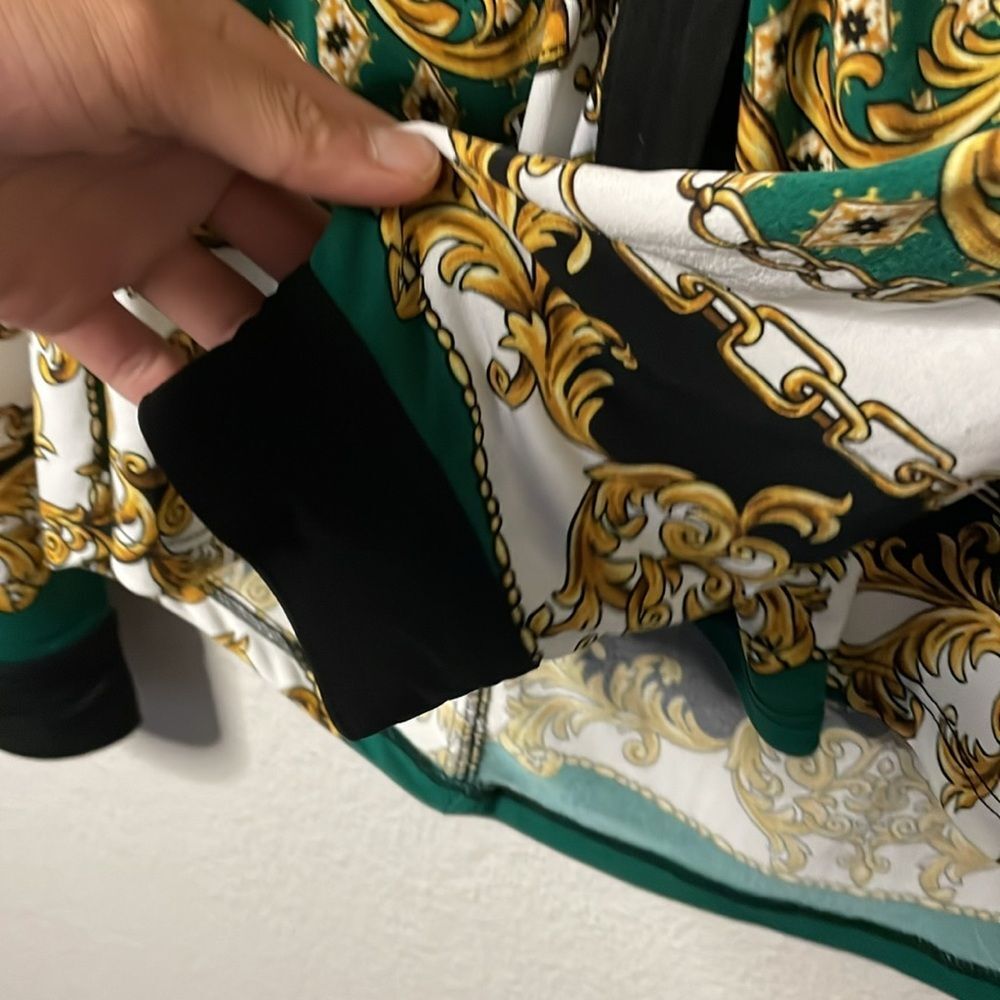 Jm Collection Button-Up Chain Printed Tunic Top W… - image 5